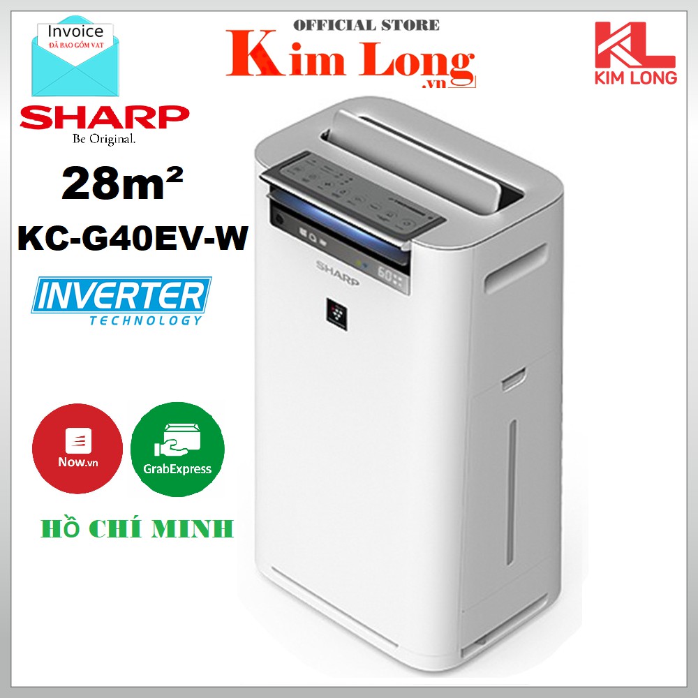 [Hỏa tốc HCM] Máy lọc không khí tạo ẩm Sharp KC-G40EV-W 30m2 - Phân phối chính hãng - Bảo hành 12 tháng